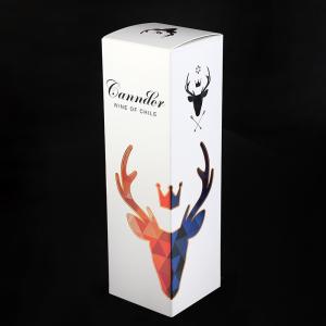 Quality 250g Wine Bottle Gift Box Collapsible Artpaper Single Champagne Whisky Alcohol Packaging Box wholesale