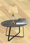 Living Room Oval Tempered Glass Coffee Table Grey Top Stylish Steel Legs