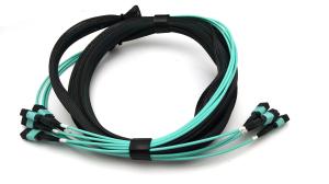 Quality 100G 72 Fiber OM3 MTP Patch Cord Aqua Cable wholesale