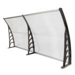 Waterproof Outdoor Polycarbonate Awning Silver Bracket Strong Impact Resistance