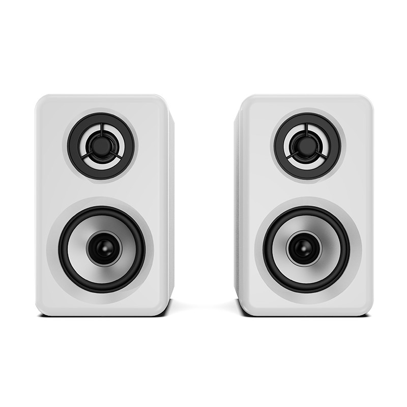 ROHS 10 Watt Powered White 2.0 Bookshelf Speakers With 2 X 3" Speaker Units