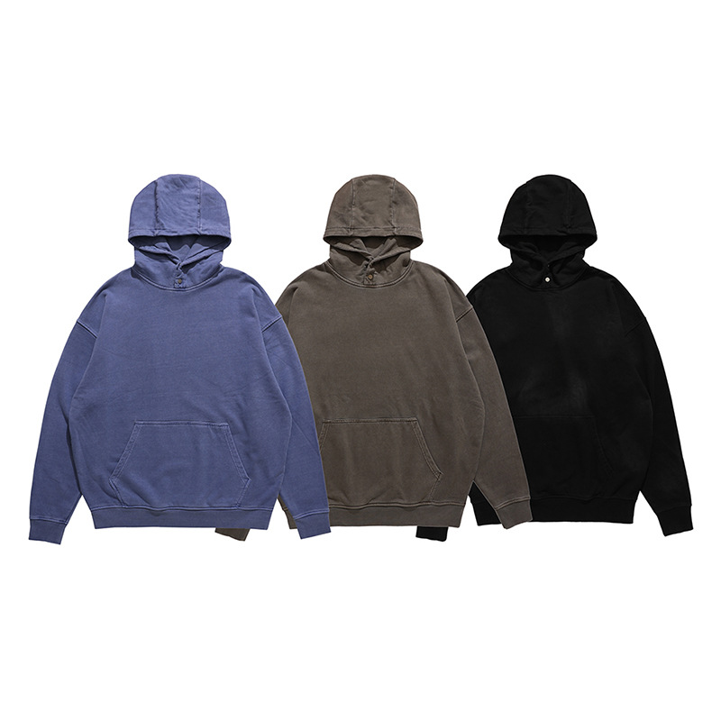 2023 Men's Hoodies Sweatshirts Loose Pullover Style in 100% Heavy Weight Washed Cotton