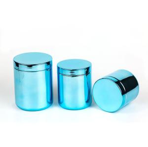 Quality Wide Mouth Metalized Chrome Plastic Powder Canister 100Ml-2000ml Jar With Lid wholesale