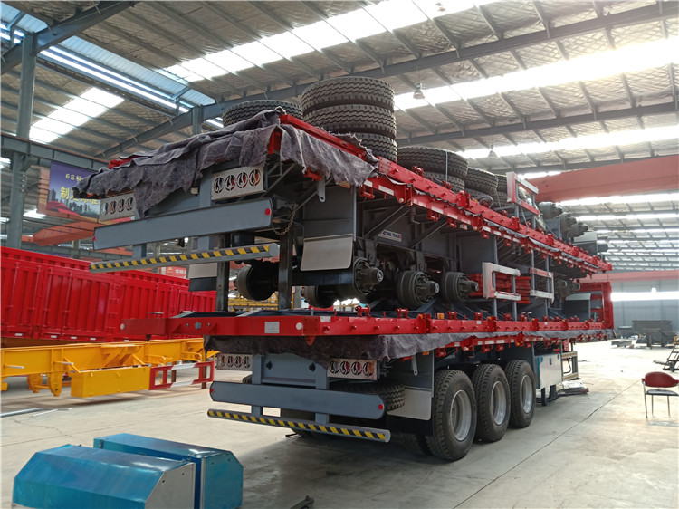 3 Axles 60 Tons Truck Open Cargo Flatbed Stake Fence Trailer with 2" JOST King Pin