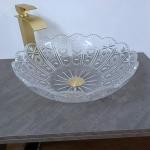 Antique Glass Wash Basin Bowl Round Counter Top Italian Design Artistic