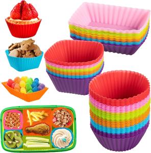 Quality Silicone Lunch Box Dividers, Colorful Bento Box Dividers, Silicone Cupcake Liners, Reusable Bento Box Accessories wholesale