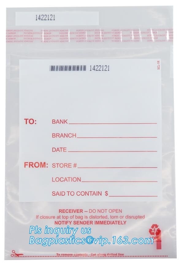 Opaque Tamper Evident Sealing Plastic Bank Money Steb Security Bag / Custom Self Adhesive Plastic Courier Bag, bagease