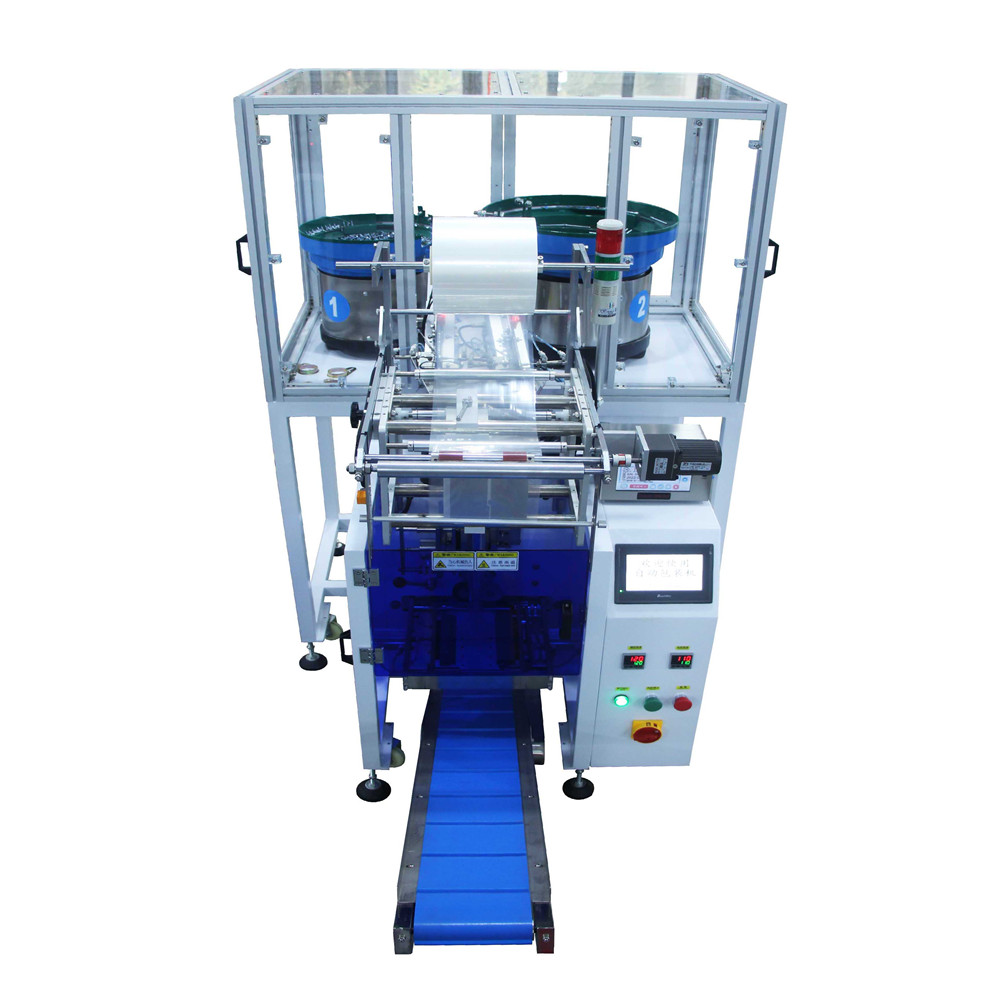 New Automatic Hardware Bolt Nail Screw Counting Toy Spare Parts Sachet Packing Machine With Two Vibrator Bowl