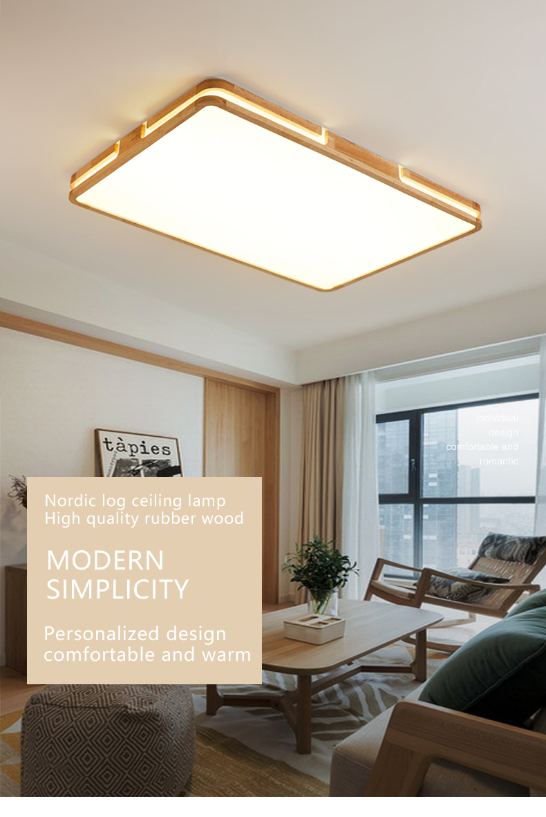 Wood Led Ceiling Lights For Living Room Bedroom Kitchen Ceiling Lamp(WH-WA-59）