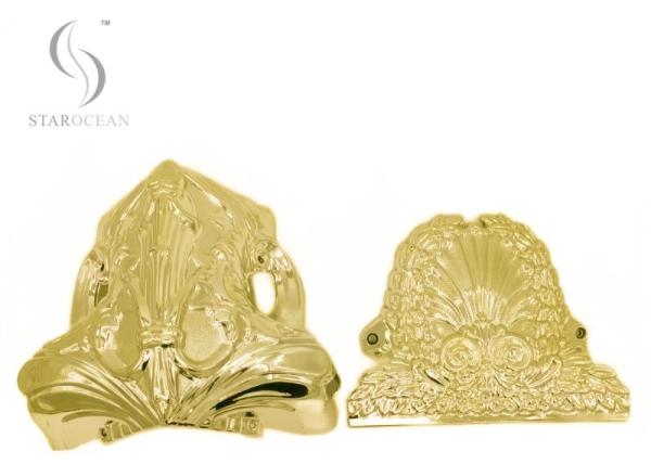ABS Plastic Coffin Corner Light Gold Plating American Style Casket Fittings 18#