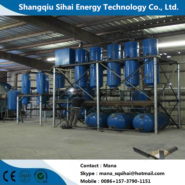 380V Used Plastic Tyres Recycling Machine For Fuel Oil Carbon Black Directly Heating