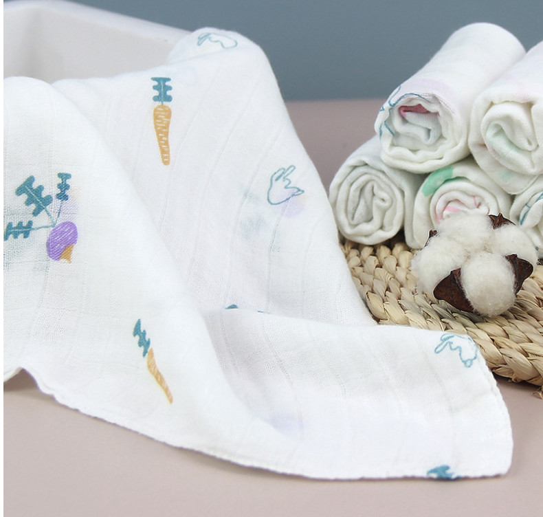 Natural Wood Fiber Solid Color Baby Gauze Blankets Three Layers Plain Dying