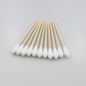 Quality Mini Wooden Medical Cotton Buds , Long Stick Cotton Swabs Fluorescent Free wholesale