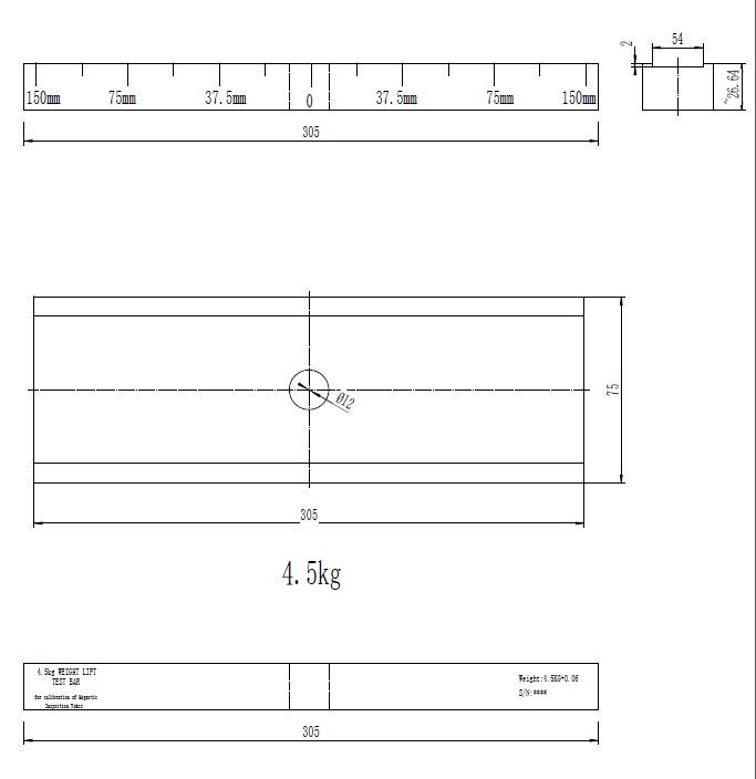 MT Magnetic Calibration Weight Lift Test Bar