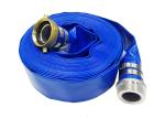 Blue Pvc Layflat Hose Aging Resistance For Water / Light Chemical Discharge