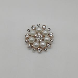 Quality Pearl Flower Shoe Brooch Accessories , Zinc Alloy Small Shoe Clips Fashionable wholesale