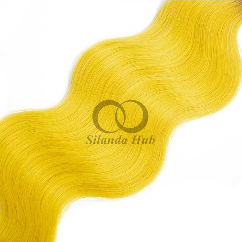 #T1B/Yellow Body Wave Remy Human Hair Bundles Sew In Weave Bundles Brazilian Bundle Deals
