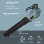 16000RPM 60Hz Wireless Air Blower Cordless Leaf Blower With Battery And Charger