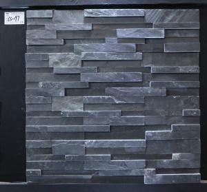 Quality Black Stacked Size 150x600mm Slate Culture Stone wholesale