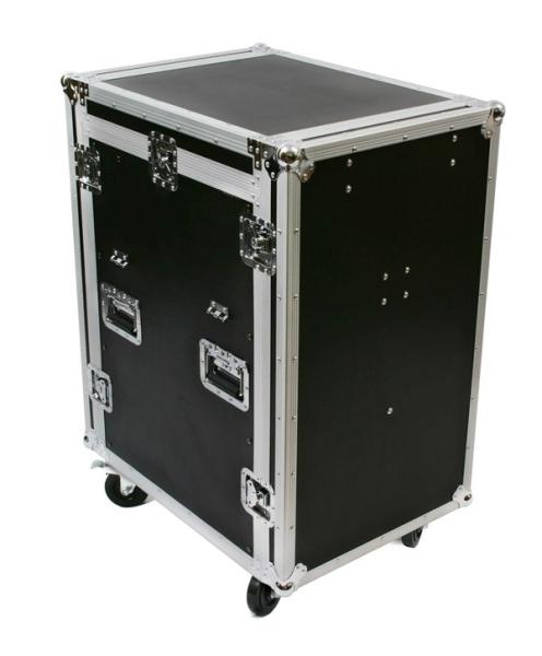 Cheap 14U Aluminum Plywood DJ Mixer Rack Flight Case With Wheels for sale