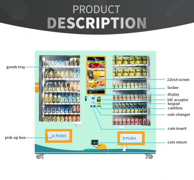 Micron WM22T Salad Jar Canned Bottle Protein Beverage Vending Machine Dimension 2130*830*1930