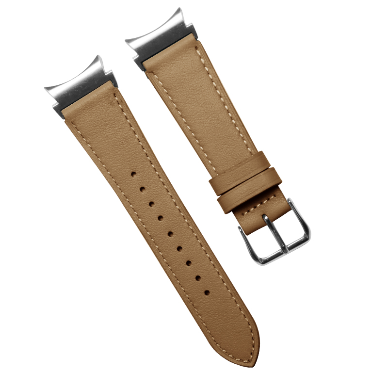 20mm Leather Watch Band for Samsung Galaxy Watch 4 Quick Release Genuine Leather Strap