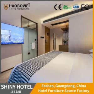 Quality SHINY-HS Customized Three Star Hotel Furniture Modern Luxury Style King Size Bedroom Set wholesale