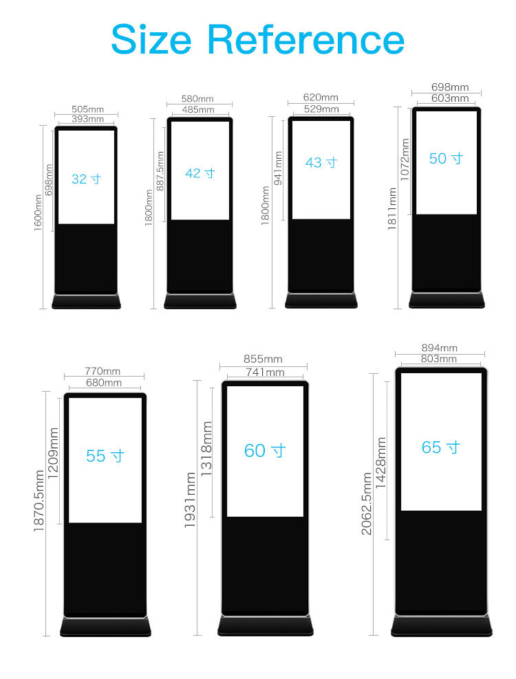 OEM ODM Floor Standing Digital Signage 55 Inch Advertising Kiosk