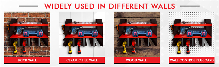 Steel Wall Mount Power Tool Storage Rack for Garage Organization Heavy Duty Solution
