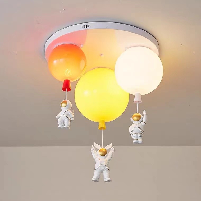 Romantic Kids Children Bed Room Pendant Light Colourful Glass Balloon Led Ceiling Chandelier Lamp