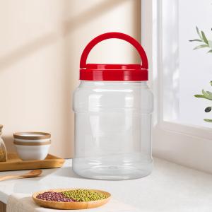 Quality Clear Food Container Empty PET Plastic Jars With Aluminum Lids 2500ml wholesale