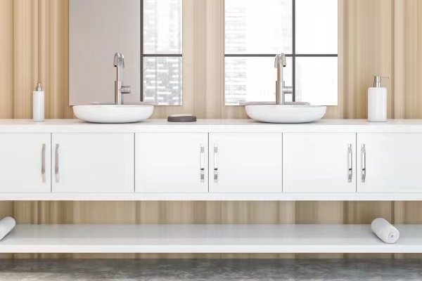Wall Mounted Hotel Bathroom Vanity YALIG Modern Cabinet with Included Countertop