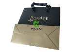 Art Coated Retail Paper Shopping Bags With Gold Stamp Gold / Black Color