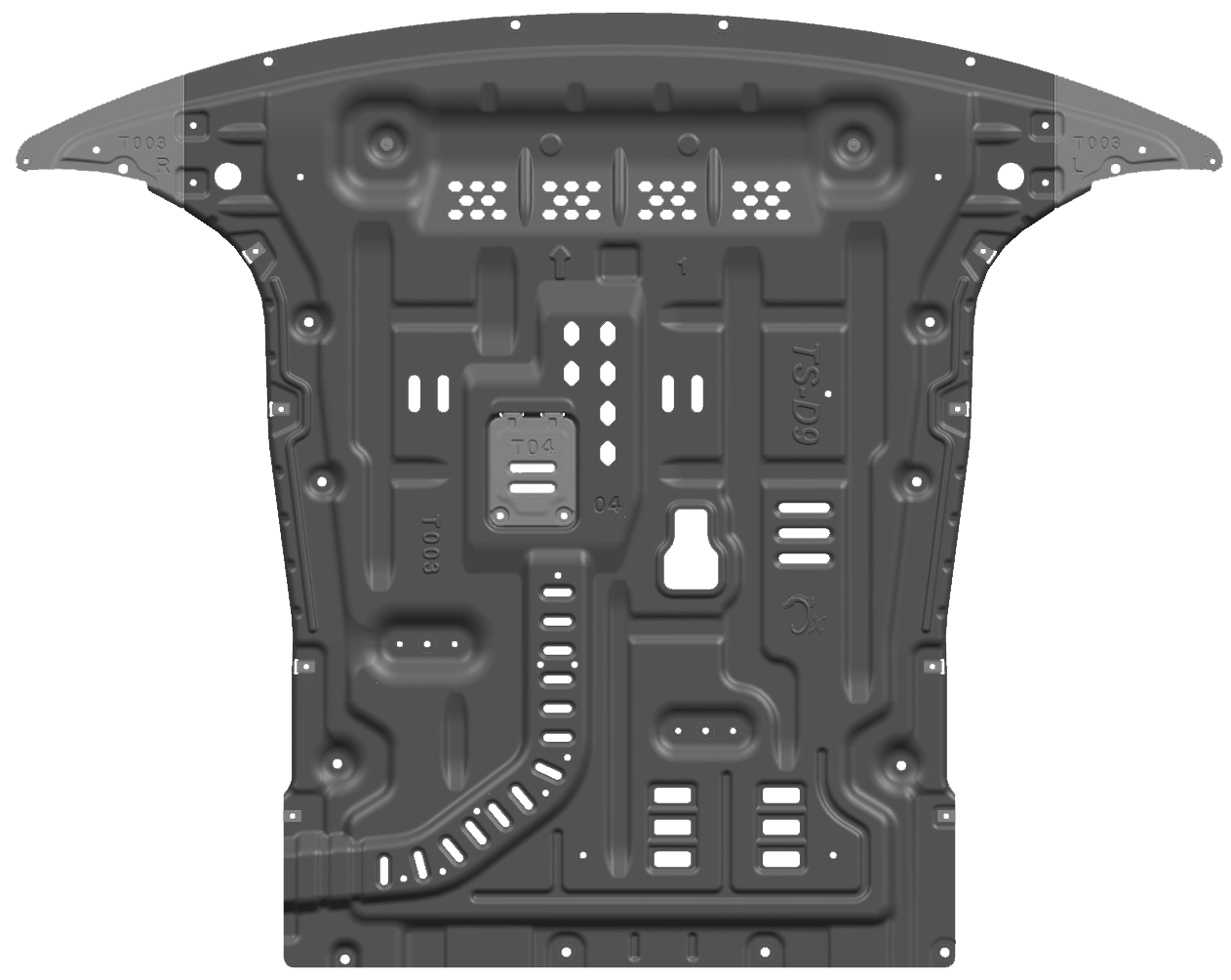 Black Aluminum Alloy Steel DONGE RAM Chassis Skid Plate for 4x4 Automotive Accessdries