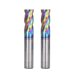 Quality Rainbow Carbide DLC Coated End Mills Fresas CNC Milling Cutter For Aluminum/Copper wholesale