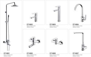 Quality Brushed Bathroom Vessel Faucet Deck Mounted Bathroom Water Tap wholesale