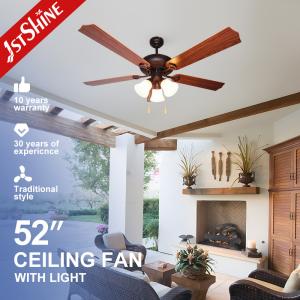 Quality 52 Inch 60w Noiseless Ceiling Fan 220v 5 Blades For Restaurant Living Room wholesale