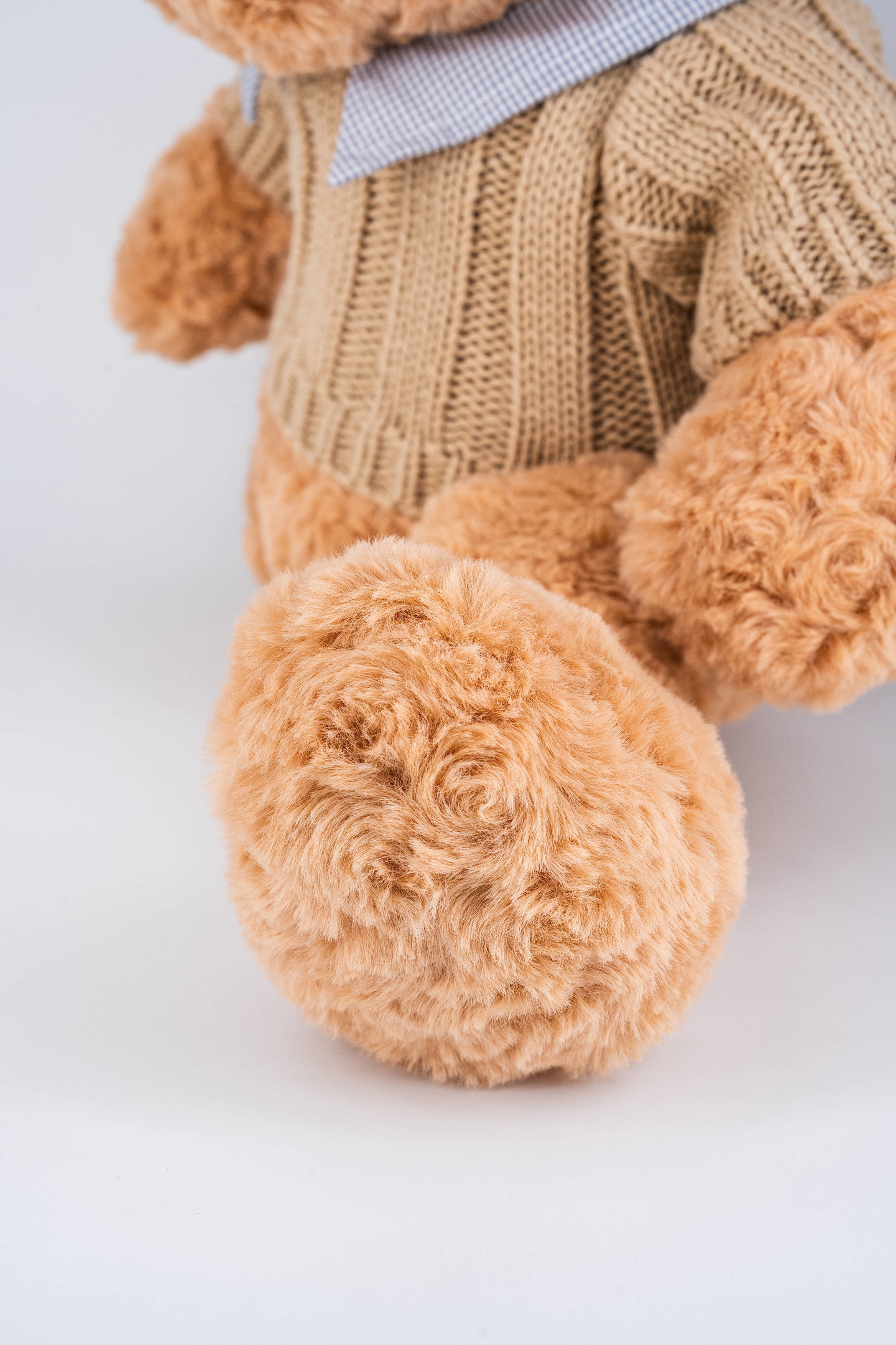 Different Colors Teddy Bear Long Plush Toy With Knit T Shirt Small Bear Stuffed Animal