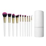 10Pcs Luxury Cosmetic Makeup Brush Set White Wooden Handle Custom Logo