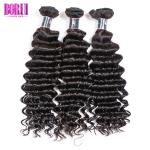 Deep Wave Peruvian Hair Bundles , Peruvian Hair Bundles With Closure 12a