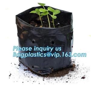 Quality Wholesale Poly Black Square Garden Plastic Baby Flower Plant Nursery Poly Bags for Hydroponics,1gal 2gal 3gal 5gal 7gal wholesale