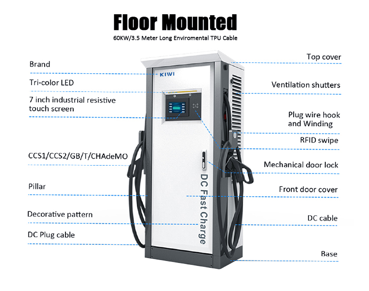 60kw 120KW DC Quick Charge Type 2 Car Charger EVSE 400A For EV/Electric Bus