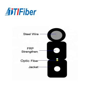 Quality Bow Type Drop Indoor 4 Core Fiber Optic Cable Black LSZH Jacket G.652 Ftth wholesale