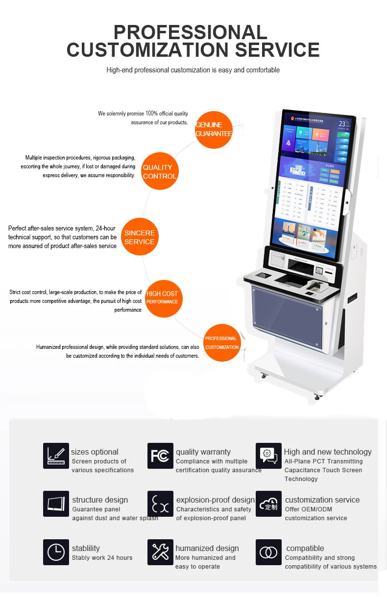 Stand Interactive Information Pc All In One Panel Self Service Print Terminal Kiosk