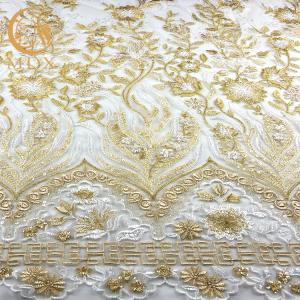 Quality Free Sample Gold Sequin Lace Fabric Beautiful Embroidered Eco Friendly wholesale