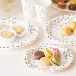 Carnival Dinnerware White And Rose Gold Compostable Paper Plates