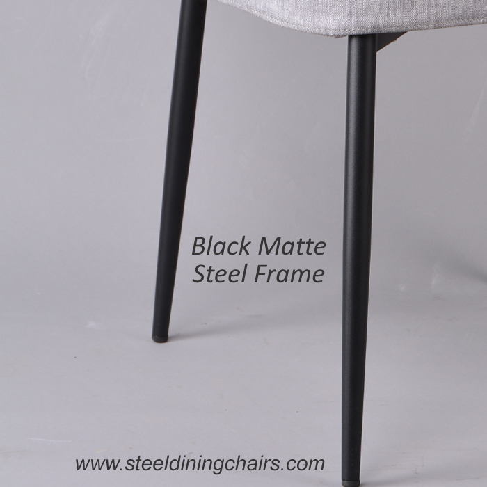 Beige Side Injection Sponge 50CM 52CM 82CM Metal Frame Upholstered Dining Chair