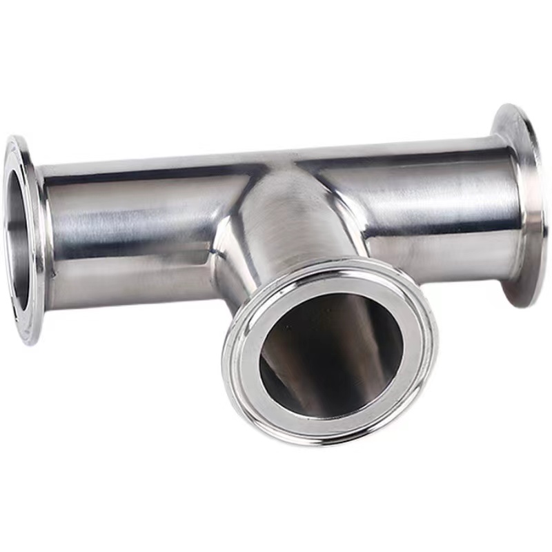 Matt Finish Sanitary Stainless Steel Equal Tee 3-way Pipe Fittings for Pharmaceutical