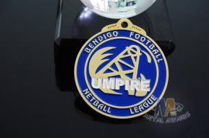 Quality Sports Racing Metal Award Medals Imitation Gold Plting With Blue Soft Enamel wholesale