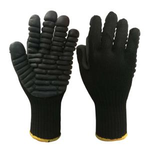Quality CE Black Coating Vibration Dampening Gloves / Vibration Protection Gloves wholesale